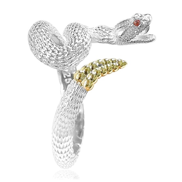 S925 Sterling Silver Snake Ring - Picture 1 of 7